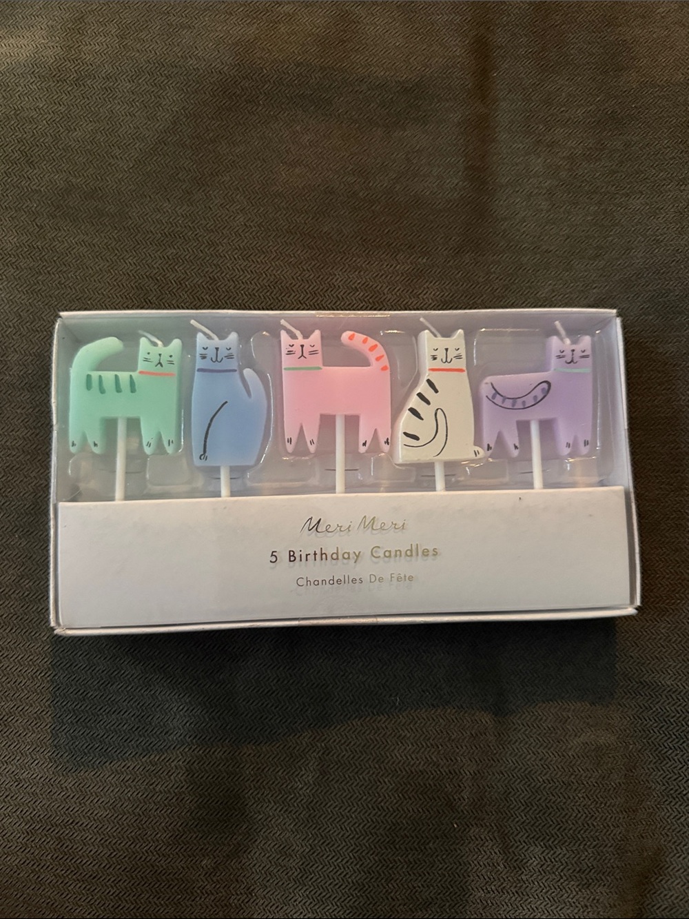 Meri Meri Pastel Cat Birthday Candle Set
